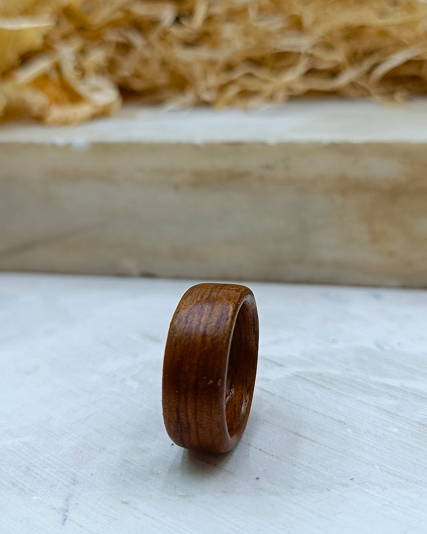 Wooden bented Ring - The Mahogany Ember Band