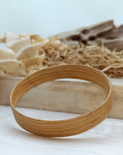 Wooden bented Bracel - The White Oak Wide Cuff