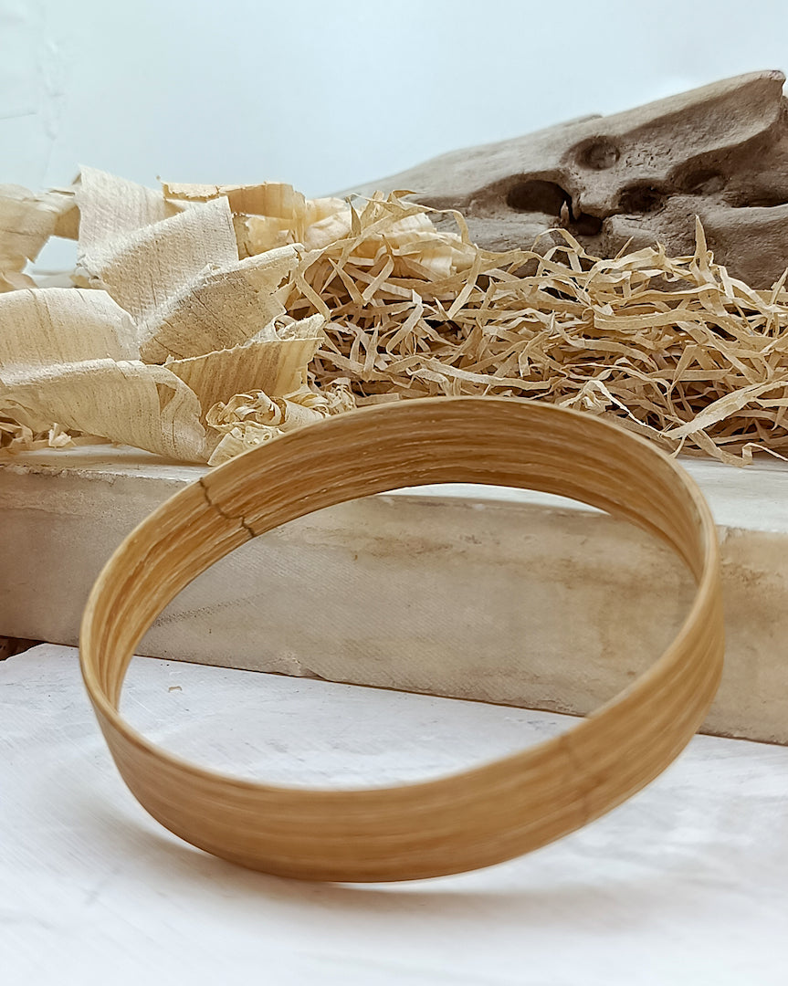 Wooden bented Bracel - The White Oak Wide Cuff