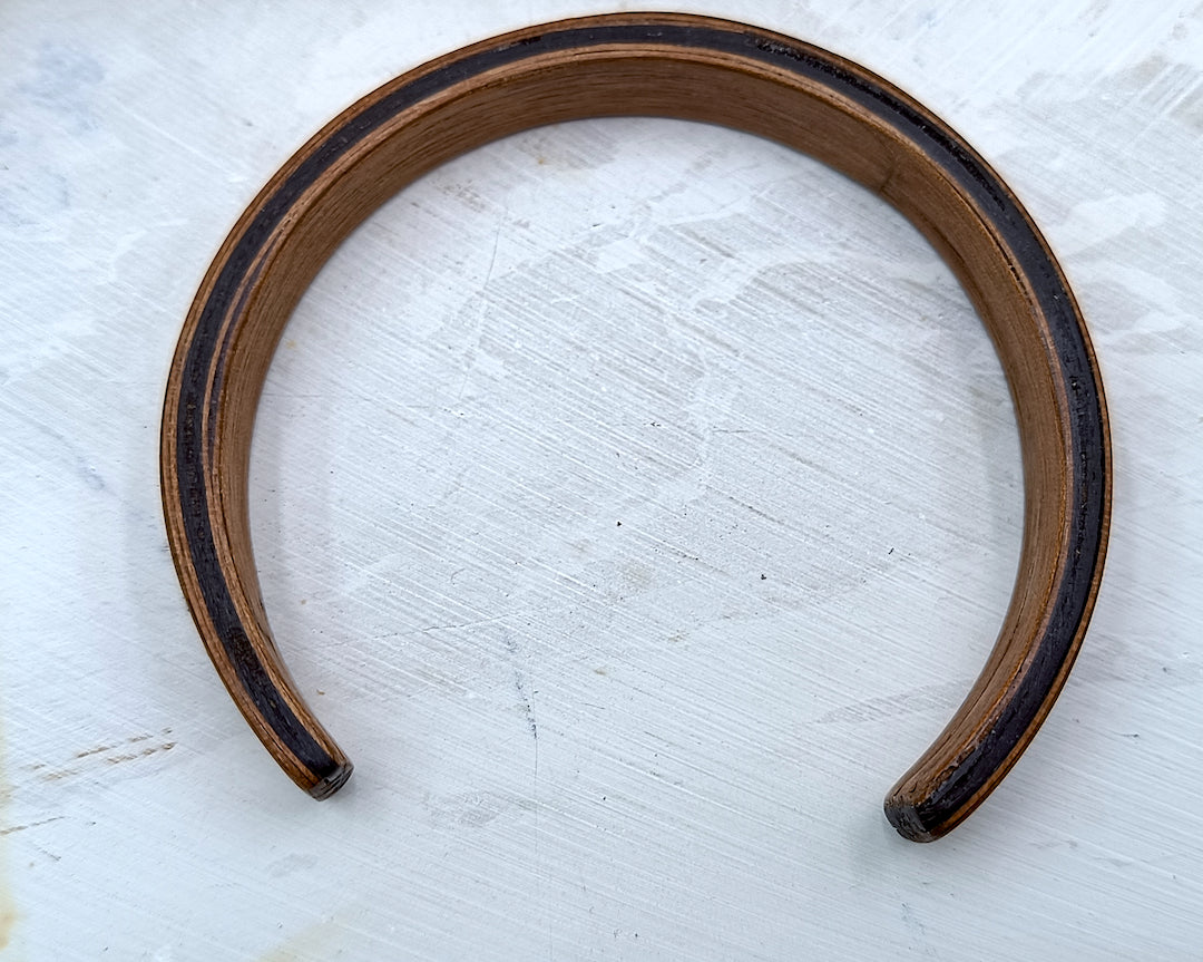 Wooden bented Bracel - The Mahogany & Ebony Sandwich Bangle
