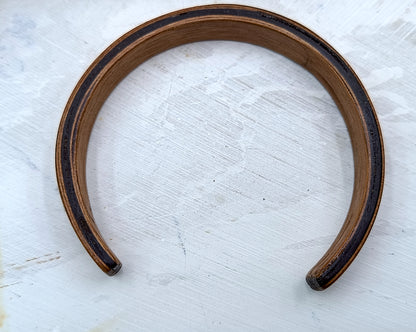 Wooden bented Bracel - The Mahogany & Ebony Sandwich Bangle