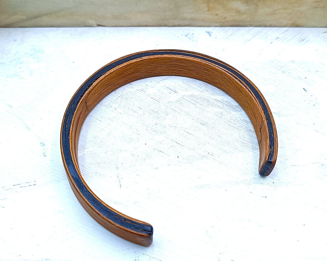 Wooden bented Bracel - The Mahogany & Ebony Sandwich Bangle