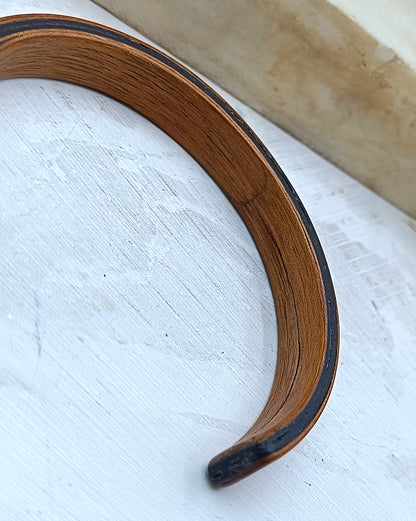 Wooden bented Bracel - The Mahogany & Ebony Sandwich Bangle