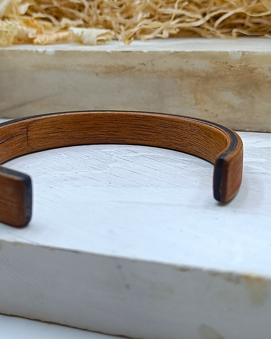 Wooden bented Bracel - The Mahogany & Ebony Sandwich Bangle