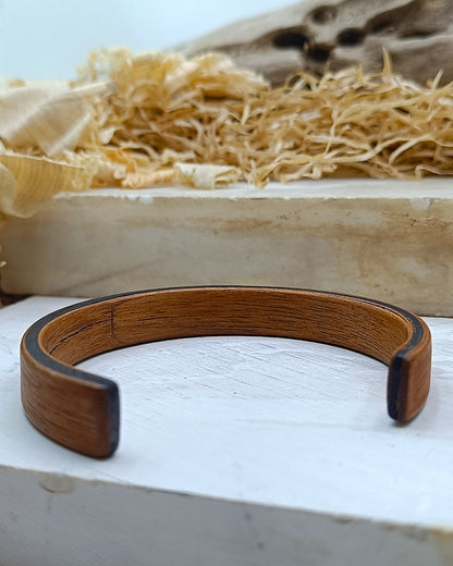 Wooden bented Bracel - The Mahogany & Ebony Sandwich Bangle