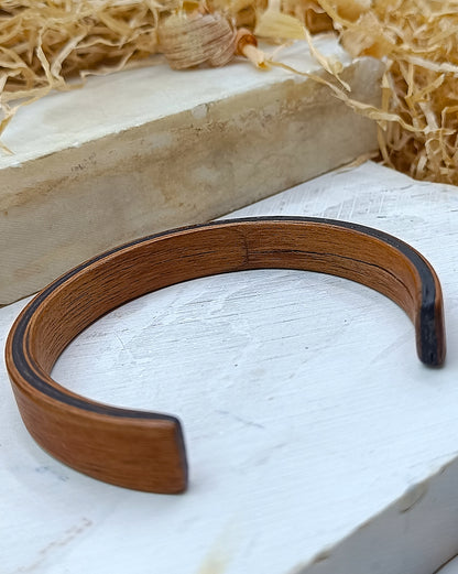 Wooden bented Bracel - The Mahogany & Ebony Sandwich Bangle
