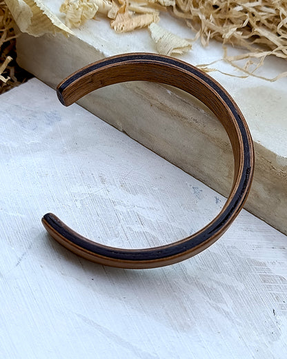 Wooden bented Bracel - The Mahogany & Ebony Sandwich Bangle