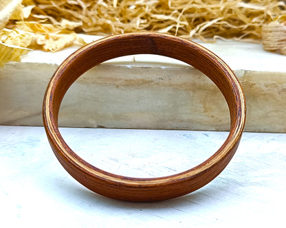 Wooden bented Bracel - The Teak & Oak Sandwich Cuff