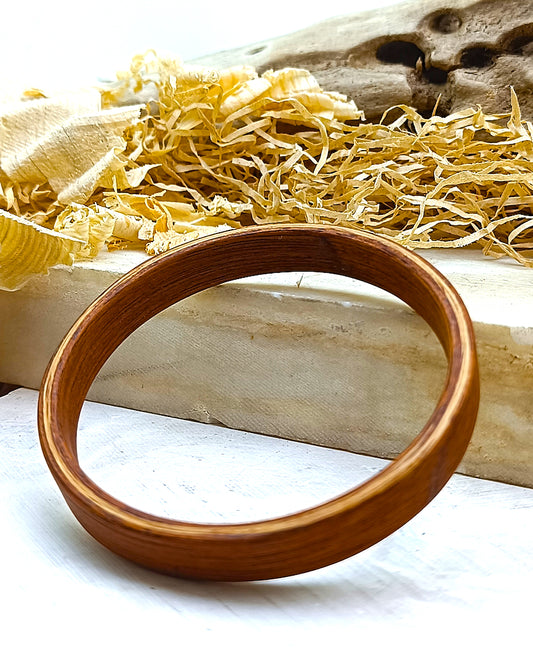 Wooden bented Bracel - The Teak & Oak Sandwich Cuff