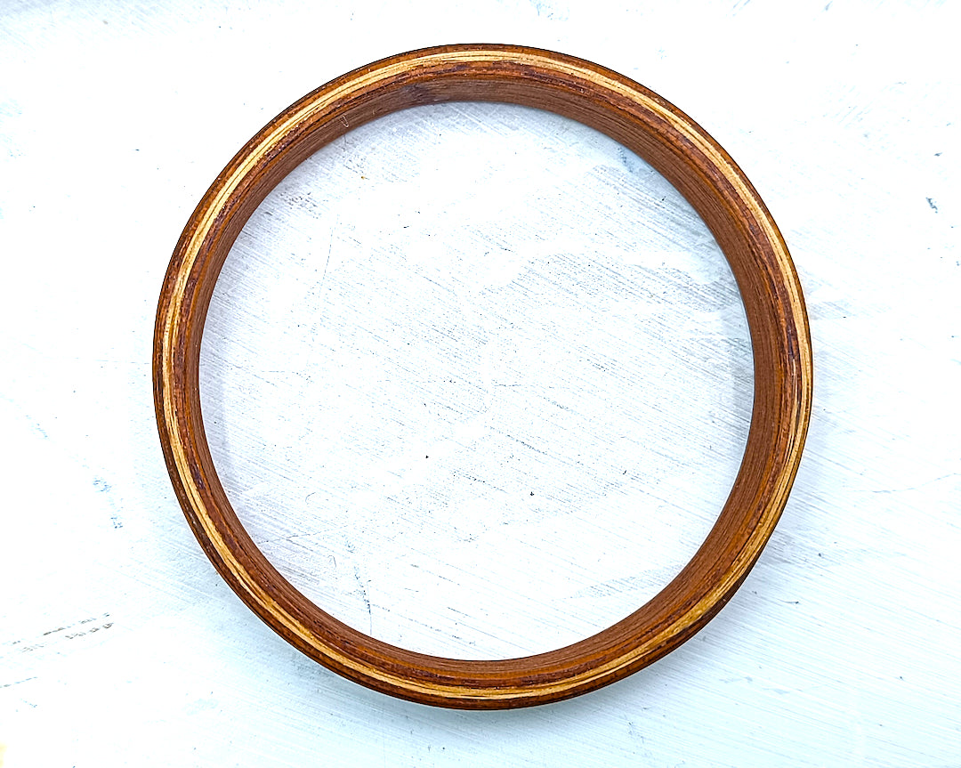 Wooden bented Bracel - The Teak & Oak Sandwich Cuff