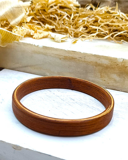 Wooden bented Bracel - The Teak & Oak Sandwich Cuff