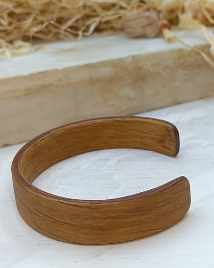 Wooden bented Bracel - The Oak & Meranti Sandwich Cuff