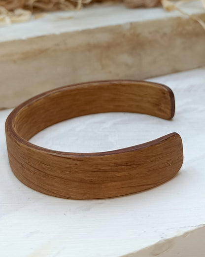 Wooden bented Bracel - The Oak & Meranti Sandwich Cuff