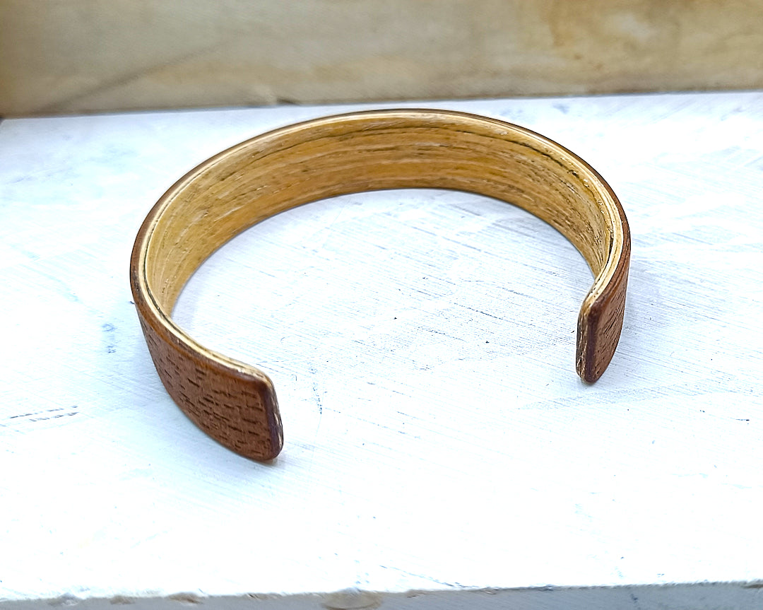 Wooden bented Bracel - The Mahogany & White Oak Cuff