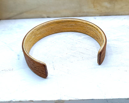Wooden bented Bracel - The Mahogany & White Oak Cuff