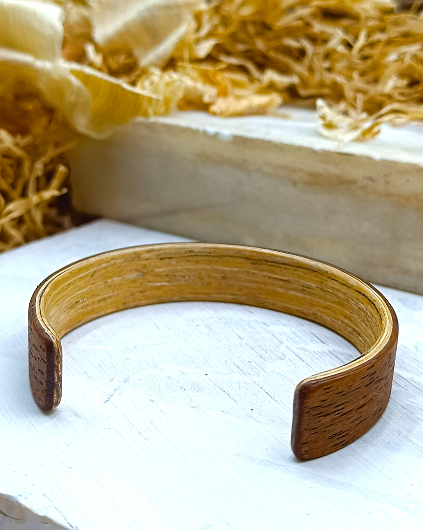 Wooden bented Bracel - The Mahogany & White Oak Cuff