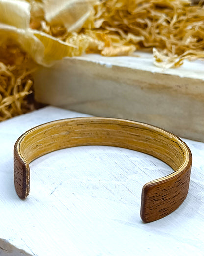 Wooden bented Bracel - The Mahogany & White Oak Cuff