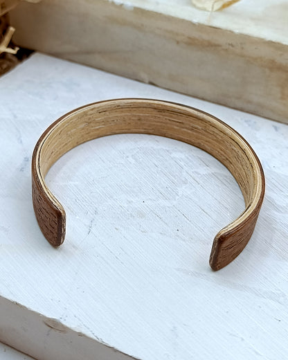 Wooden bented Bracel - The Mahogany & White Oak Cuff