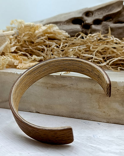 Wooden bented Bracel - The Mahogany & White Oak Cuff