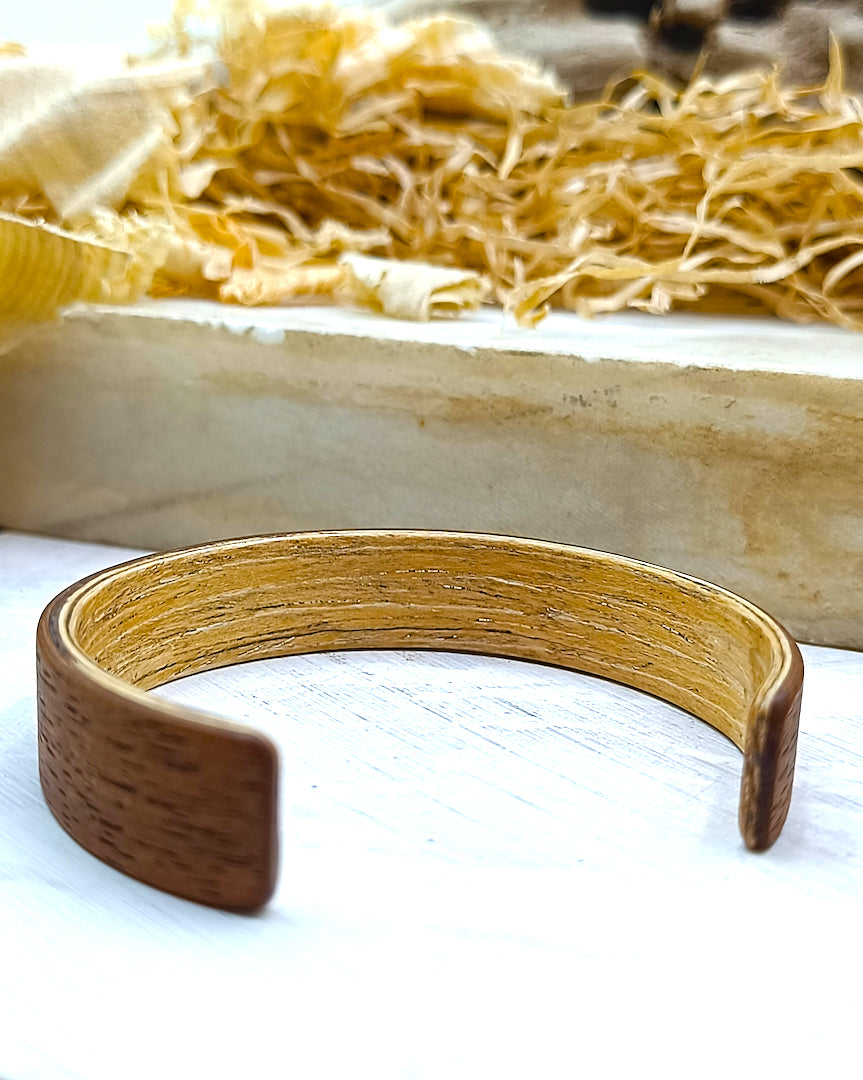 Wooden bented Bracel - The Mahogany & White Oak Cuff