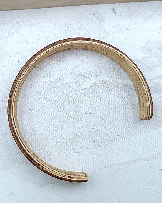 Wooden bented Bracel - The Mahogany & White Oak Cuff