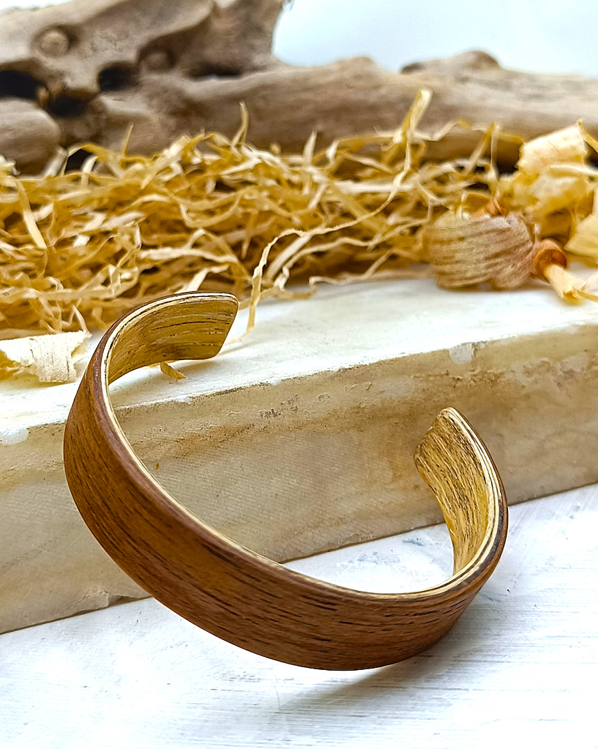 Wooden bented Bracel - The Mahogany & White Oak Cuff