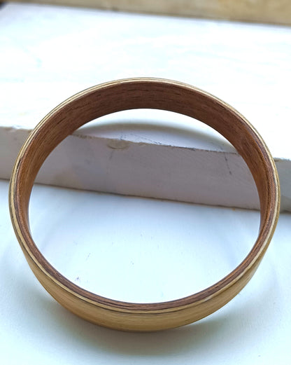 Wooden bented Bracel - The White Oak & Mahogany Bangle