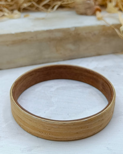 Wooden bented Bracel - The White Oak & Mahogany Bangle