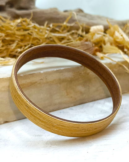 Wooden bented Bracel - The White Oak & Mahogany Grand Bangle