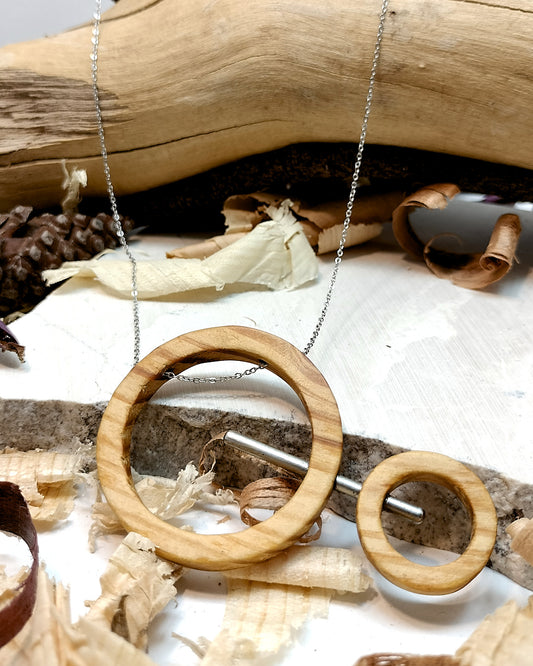 Wooden Necklace - The Double Orbit