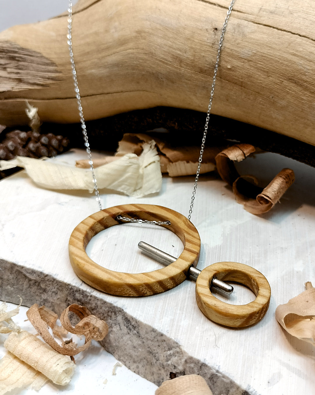Wooden Necklace - The Double Orbit