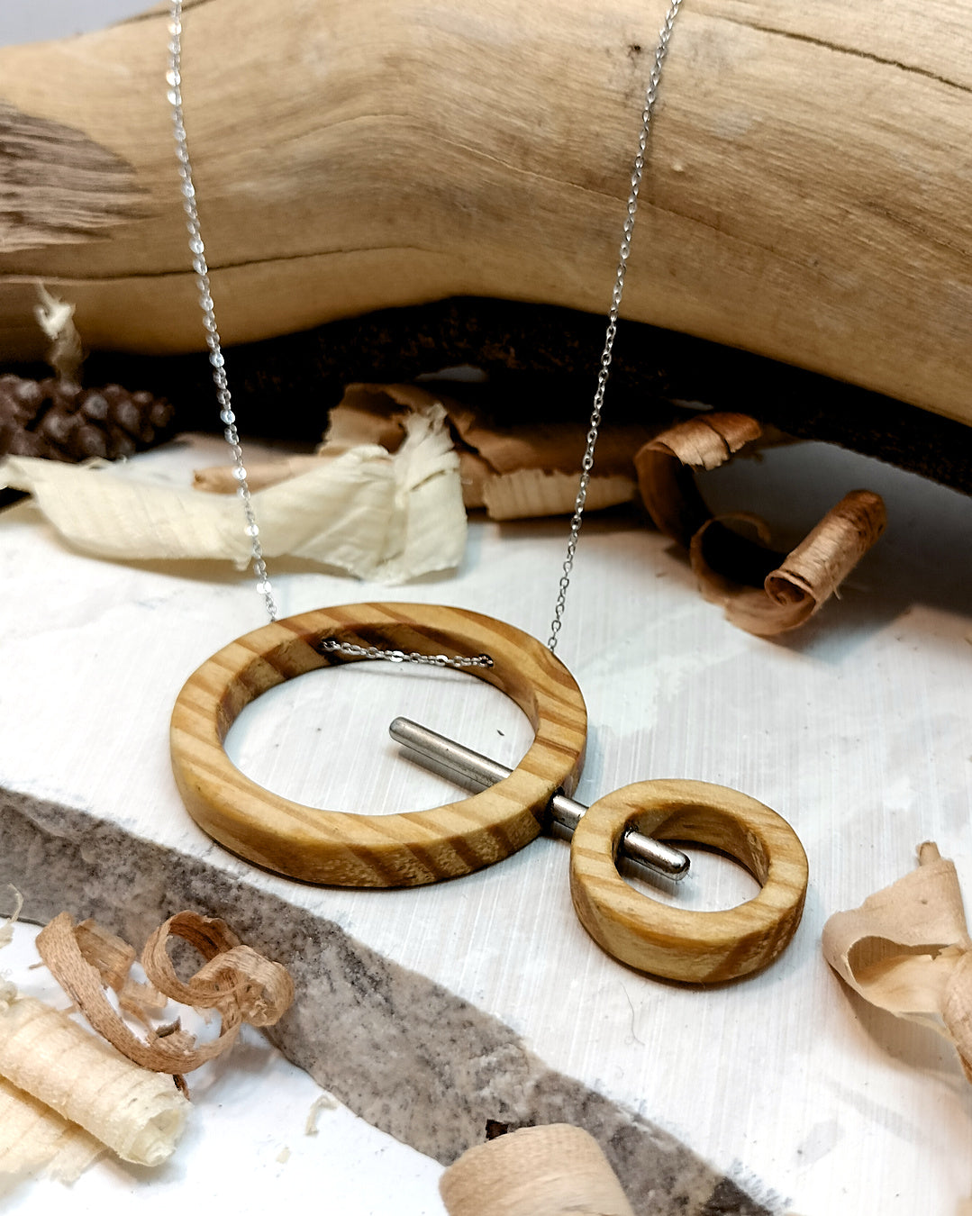Wooden Necklace - The Double Orbit