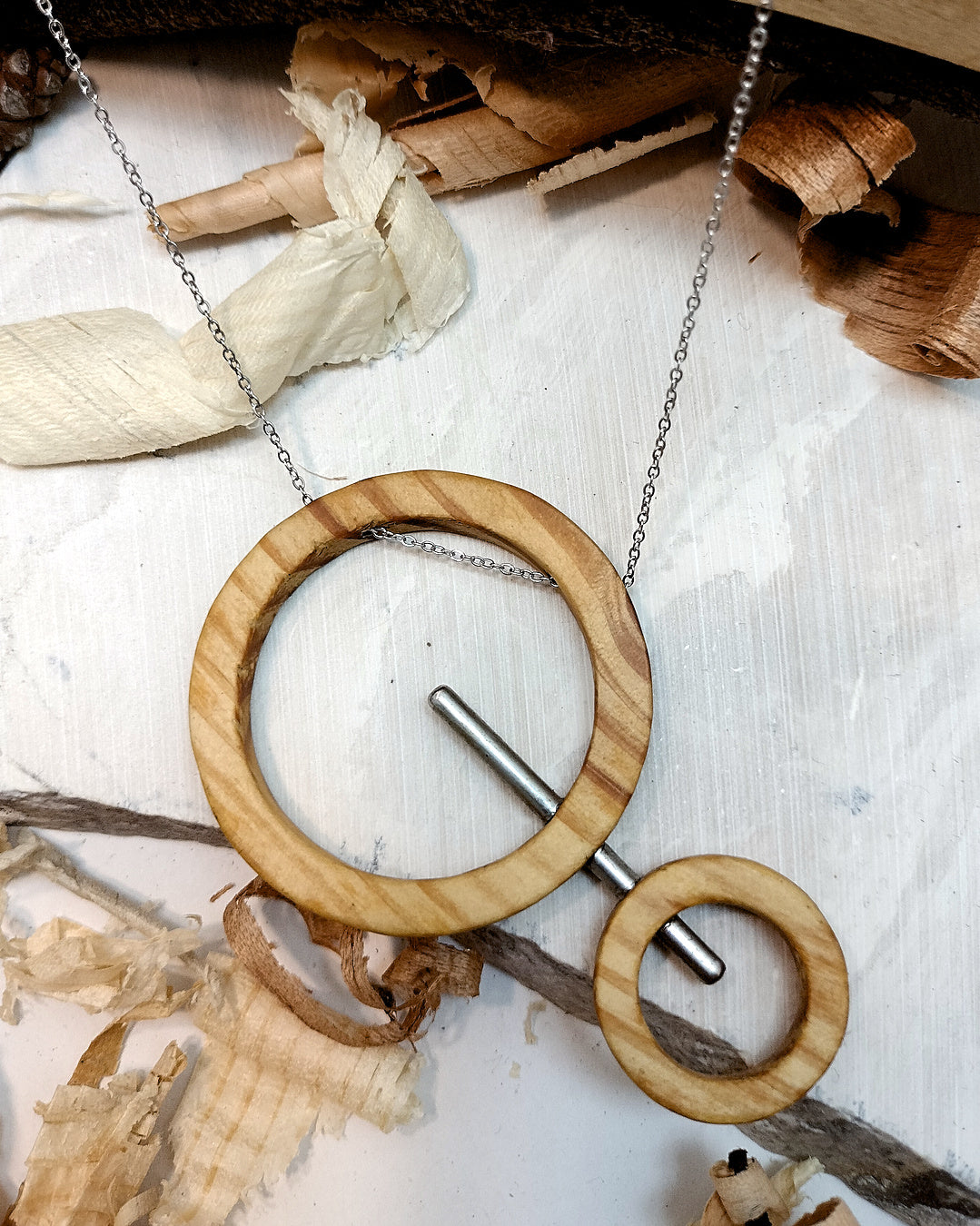 Wooden Necklace - The Double Orbit