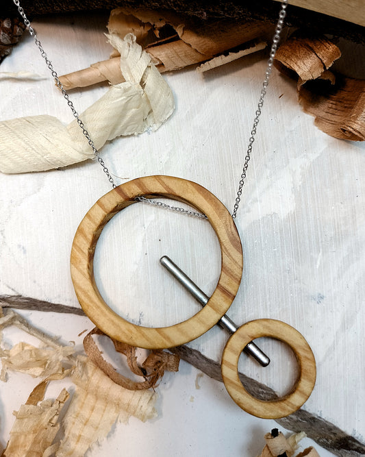 Wooden Necklace - The Double Orbit