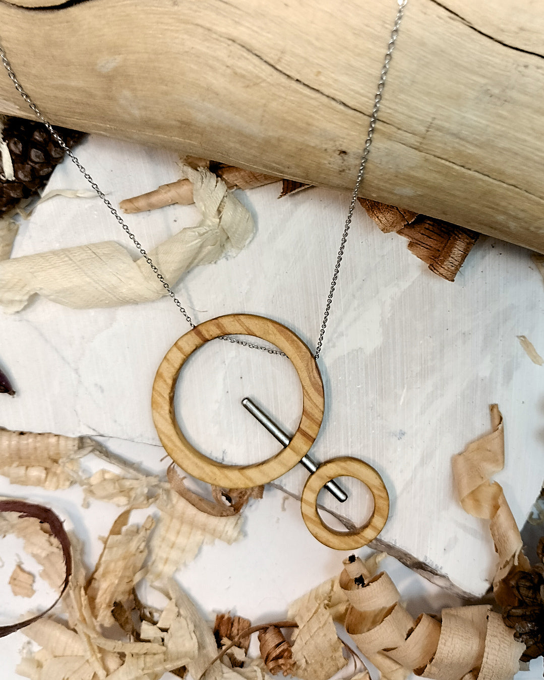 Wooden Necklace - The Double Orbit