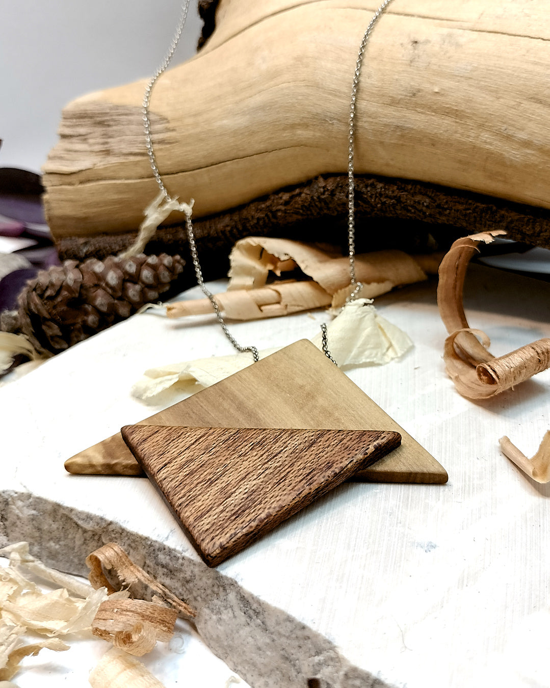 Wooden Necklace - The Echoing Triangles