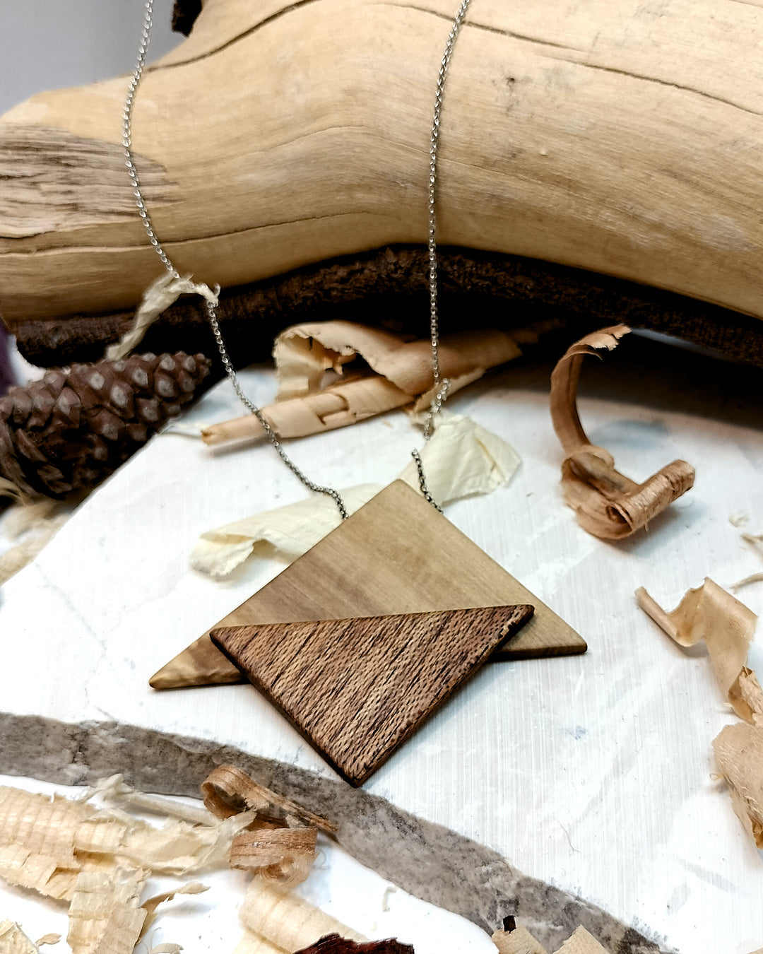 Wooden Necklace - The Echoing Triangles