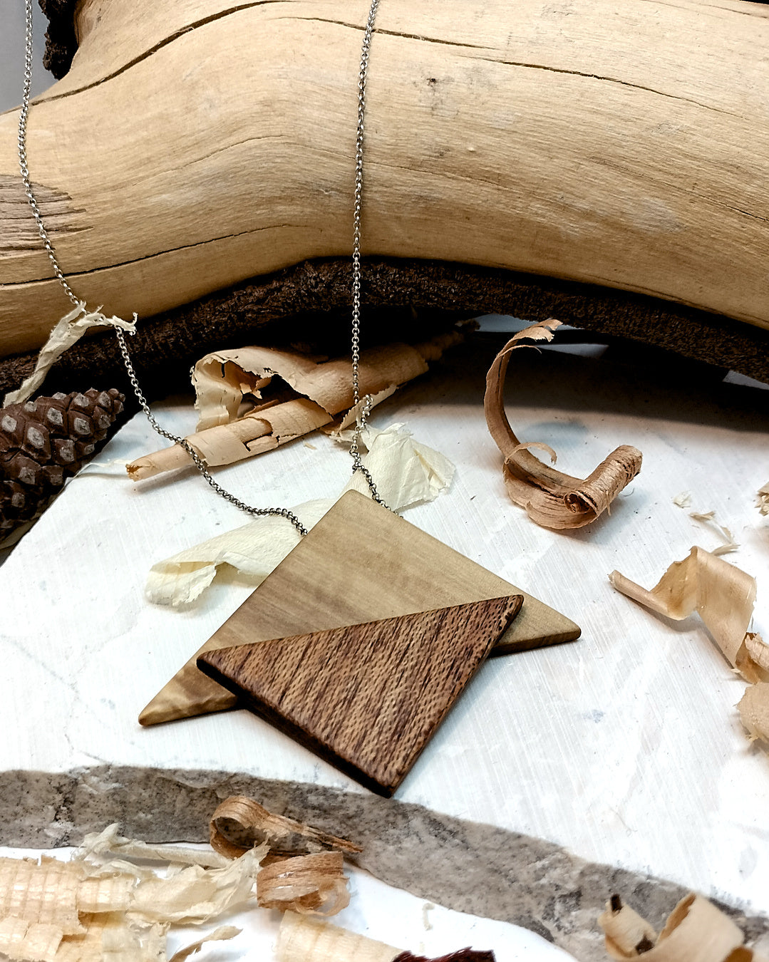 Wooden Necklace - The Echoing Triangles