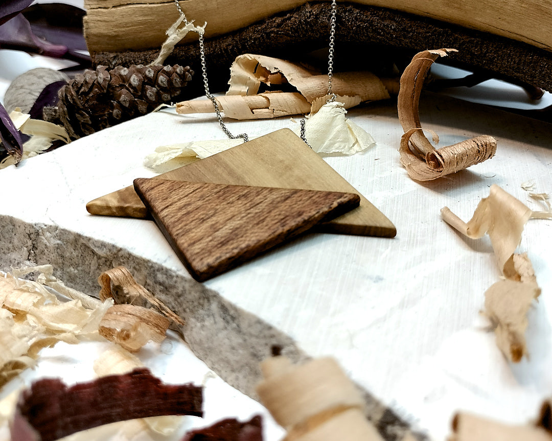 Wooden Necklace - The Echoing Triangles
