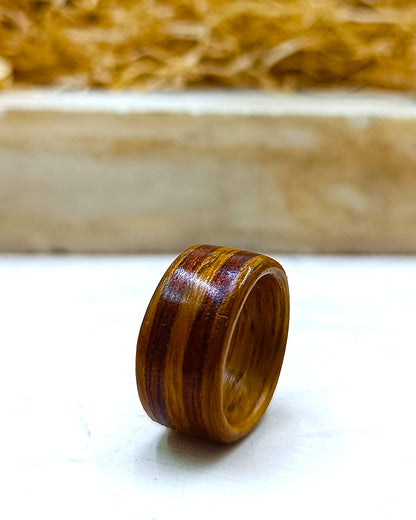 Wooden bented Ring - The Eclipse Band