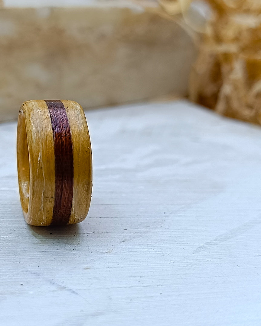 Wooden bented Ring - The Solstice Band