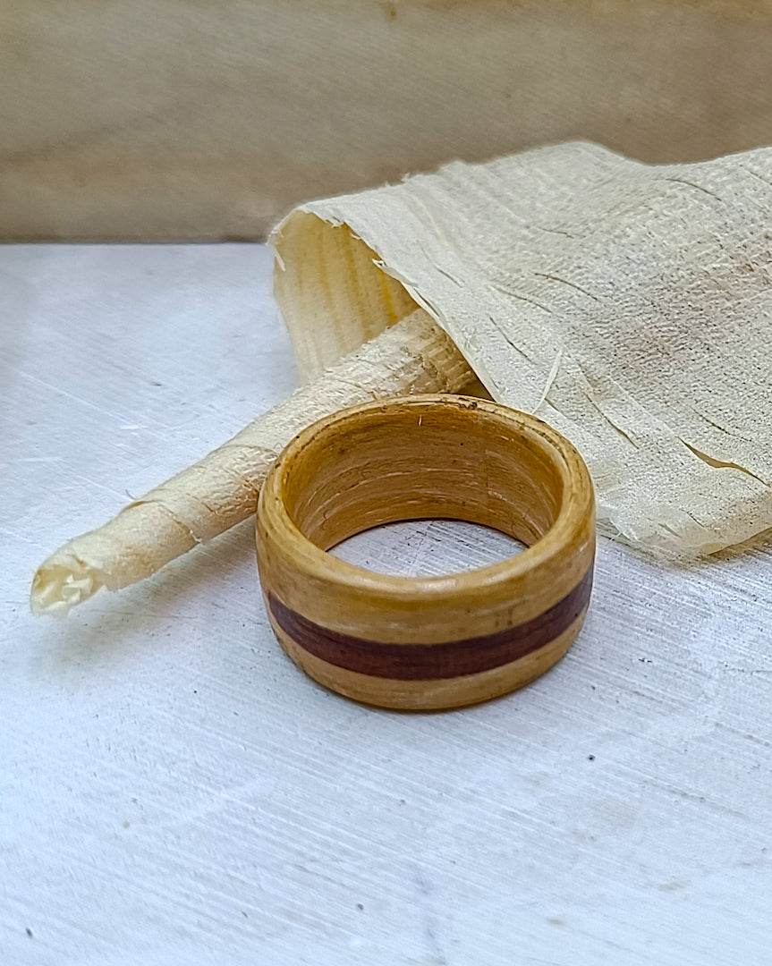 Wooden bented Ring - The Solstice Band