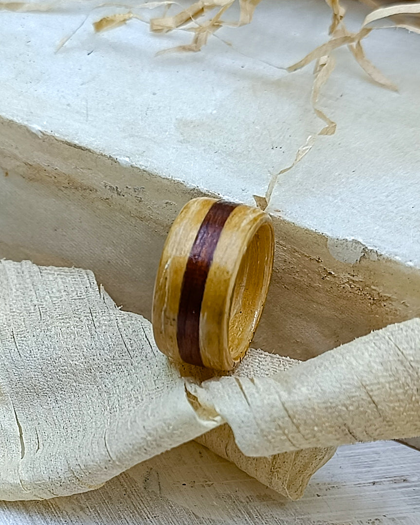 Wooden bented Ring - The Solstice Band