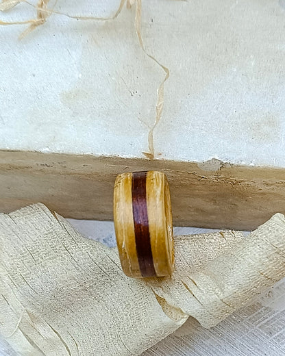 Wooden bented Ring - The Solstice Band