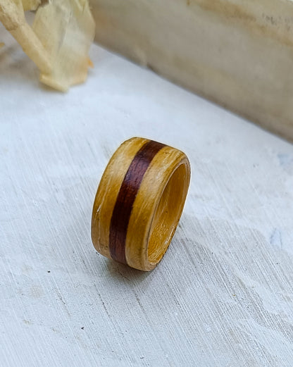 Wooden bented Ring - The Solstice Band
