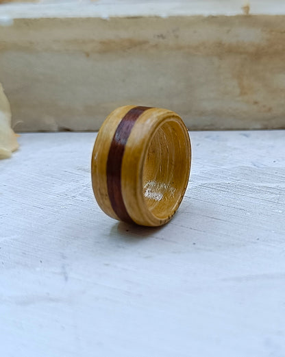 Wooden bented Ring - The Solstice Band