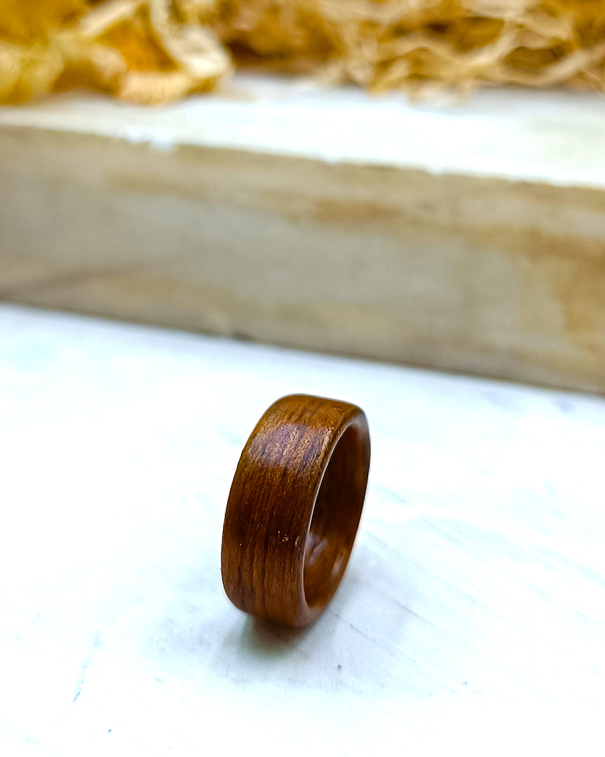 Wooden bented Ring - The Mahogany Ember Band