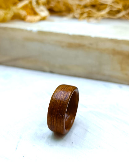 Wooden bented Ring - The Mahogany Ember Band