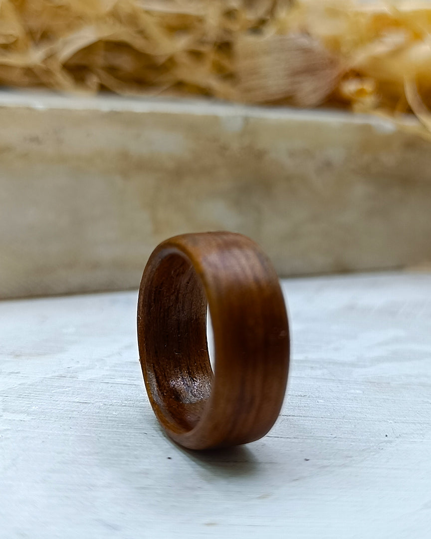 Wooden bented Ring - The Mahogany Ember Band
