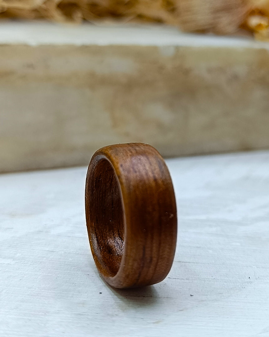 Wooden bented Ring - The Mahogany Ember Band